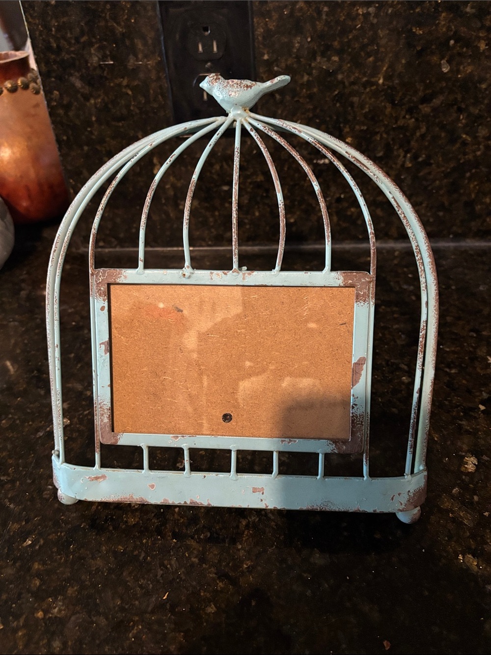 Rustic Blue Birdcage Photo Frame